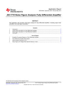 AN-1719 Noise Figure Analysis Fully Differential Amplifier (Rev. A)