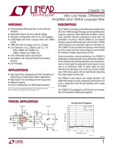 LT6600-15 - Very Low Noise, Differential Amplifier and 15MHz