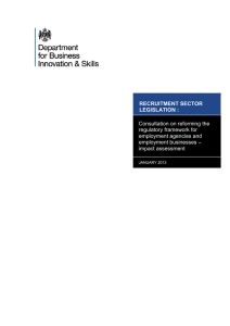 Recruitment sector legislation: consultation on reforming