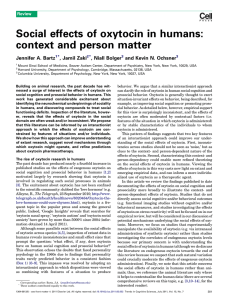 Social effects of oxytocin in humans: context and