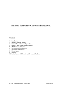 Guide to Temporary Corrosion Protectives.