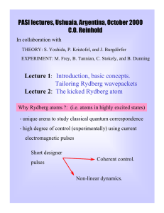 Lecture 1: Introduction, basic concepts. Tailoring Rydberg