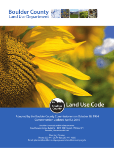 Land Use Code Boulder County