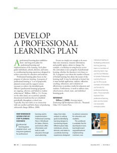 develop a professional learning plan