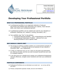 Developing Your Professional Portfolio