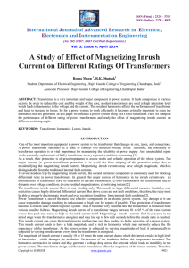 A Study of Effect of Magnetizing Inrush Current on