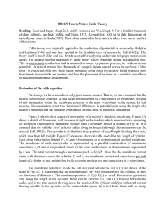 580.439 Course Notes: Cable Theory Reading: Koch and Segev