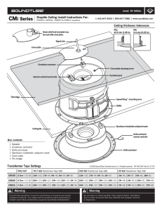 Warning Warning Transformer Taps Settings Droptile Ceiling Install