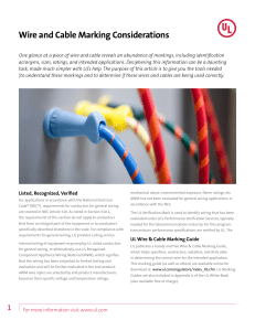 Wire and Cable Marking Considerations