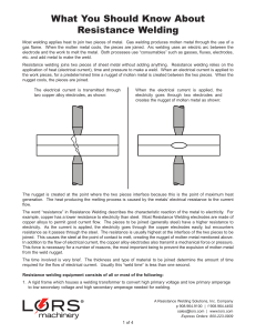 What you should know about Resistance Welding