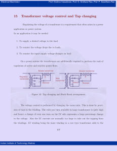 15 Transformer voltage control and Tap changing