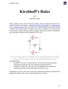 Kirchhoff`s Rules