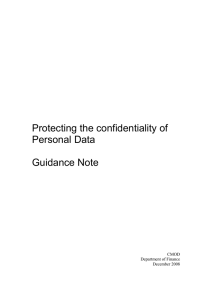 Protecting The Confidentiality Of Personal Data Guidance Note