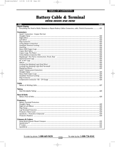 Battery Cable and Terminal Pages