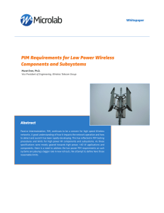 PIM Requirements for Low Power Wireless Components and