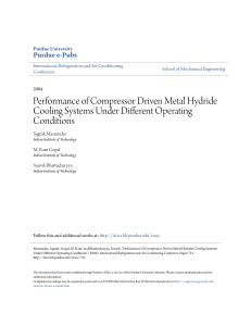 Performance of Compressor Driven Metal Hydride - Purdue e-Pubs