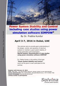 Power System Stability and Control including case studies