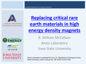 Replacing critical rare earth materials in high energy density magnets