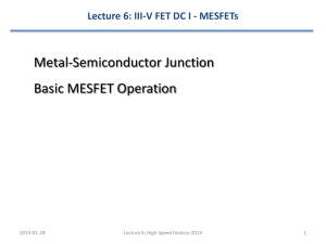 Metal-Semiconductor Junction Basic MESFET Operation