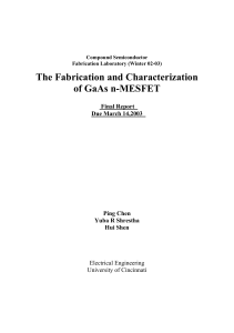 The Fabrication and Characterization of GaAs n