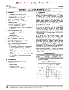 ISO5500 2.5-A Isolated IGBT, MOSFET Gate Driver (Rev. D)