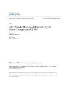 (Hermetic Type) Motor-Compressors (UL984) - Purdue e-Pubs