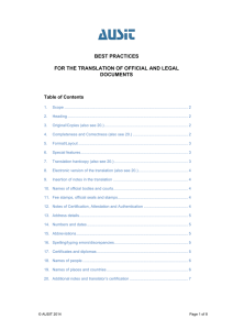 best practices for the translation of official and legal