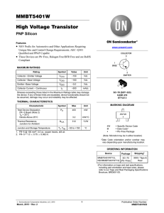 MMBT5401W - High Voltage PNP Transistor
