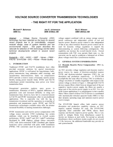 VOLTAGE SOURCE CONVERTER TRANSMISSION TECHNOLOGIES