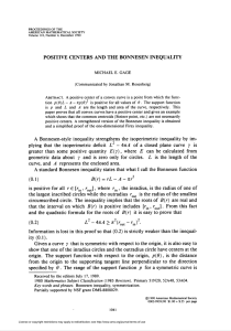 POSITIVE CENTERS AND THE BONNESEN INEQUALITY ity (0.1).