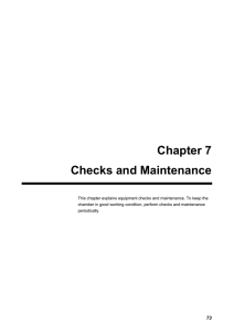 Chapter 7 Checks and Maintenance
