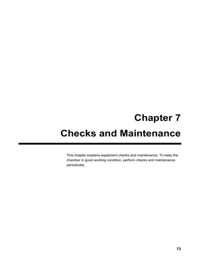 Chapter 7 Checks and Maintenance