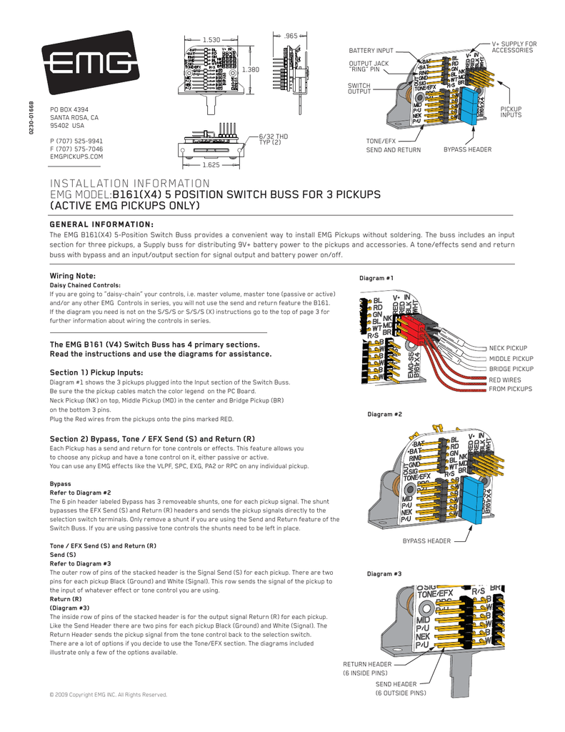 5 Way Switch Instructions
