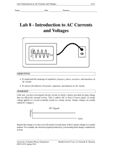 Lab 8 - Introduction to AC Currents and Voltages