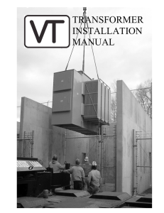 transformer installation manual - Virginia Transformer Corporation