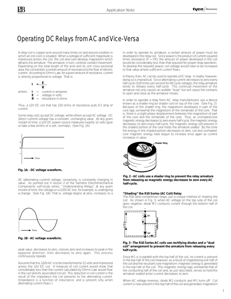 Operating DC Relays from AC and vice