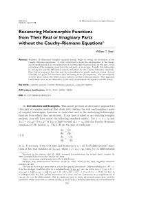 Recovering Holomorphic Functions from Their Real or Imaginary