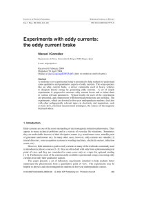 Experiments with eddy currents: the eddy current brake