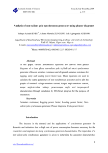 Analysis of non-salient pole synchronous generator using phasor