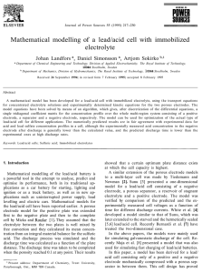 Mathematical modelling of a lead/acid cell with immobilized electrolyte