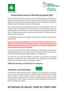 Forest Service Forest Fire Risk Warning System 2015