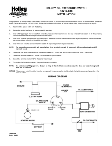 Holley 12-810 Fuel Pressure Switch Installation Instructions