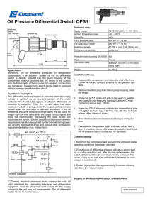 Oil Pressure Differential Switch OPS1