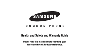 COMMON PHONE Health and Safety and Warranty Guide