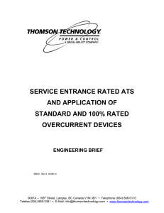 SERVICE ENTRANCE RATED ATS AND APPLICATION OF