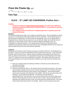 EL618 - D Lamp LED conversion, + ground, TC