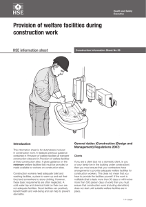 Provision of welfare facilities during construction work