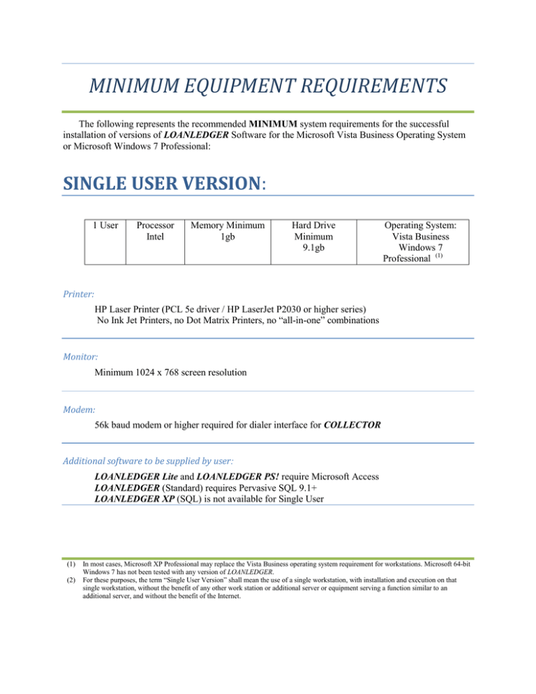 minimum-equipment-requirements