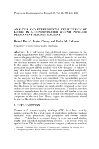 ANALYSIS AND EXPERIMENTAL VERIFICATION OF LOSSES IN A