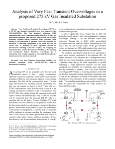 Analysis of Very Fast Transient Overvoltages in a proposed